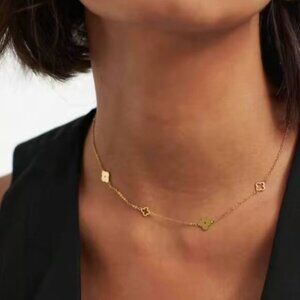 14K Gold Filled Four Leaf Clover Necklace